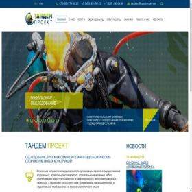 Скриншот главной страницы сайта tandem-pro.net