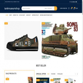 Скриншот главной страницы сайта tankmuseumshop.shop
