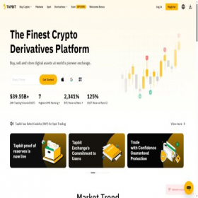 Скриншот главной страницы сайта tapbit.com