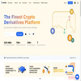 Скриншот главной страницы сайта tapbit.net