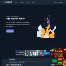 Скриншот главной страницы сайта taskonbit.com