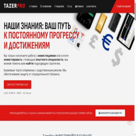 Скриншот главной страницы сайта tazerpro.com