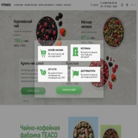 Скриншот главной страницы сайта teaco.ru