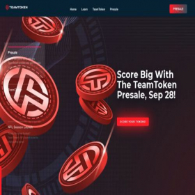 Скриншот главной страницы сайта teamtoken.network