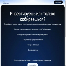 Скриншот главной страницы сайта technoinvestb.ru