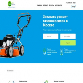 Скриншот главной страницы сайта teh-center-gazonokosilok.ru
