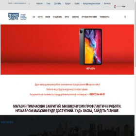 Скриншот главной страницы сайта tehno-dnepr.com.ua