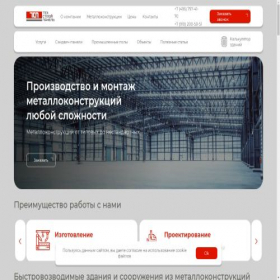 Скриншот главной страницы сайта tehstroypanel.ru