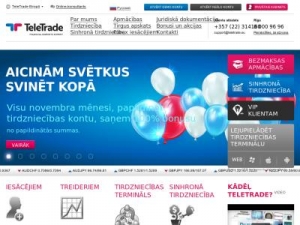 Скриншот главной страницы сайта teletrade-dj.lv