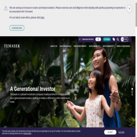 Скриншот главной страницы сайта temasek.com.sg