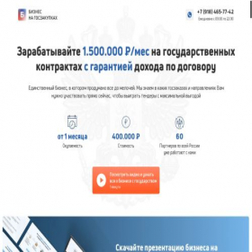 Скриншот главной страницы сайта tender-business.ru