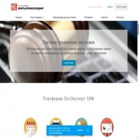 Скриншот главной страницы сайта tender.pnsh.ru