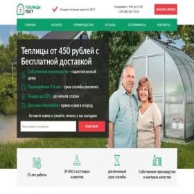 Скриншот главной страницы сайта teplica24.by