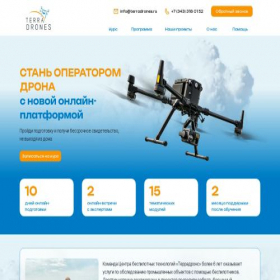 Скриншот главной страницы сайта terradrones.online