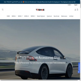 Скриншот главной страницы сайта teslaacessories.com