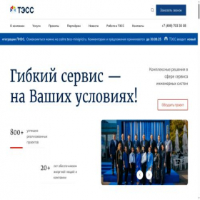 Скриншот главной страницы сайта tessholding.ru