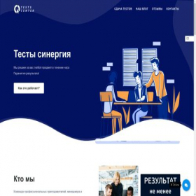 Скриншот главной страницы сайта tests.center
