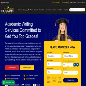 Скриншот главной страницы сайта theacademicpapers.co.uk