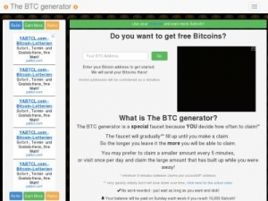 Скриншот главной страницы сайта thebtcgenerator.com