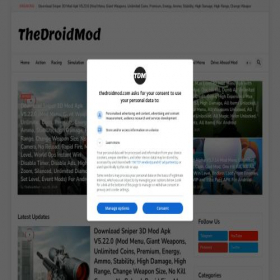 Скриншот главной страницы сайта thedroidmod.com