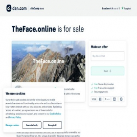 Скриншот главной страницы сайта theface.online
