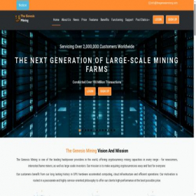 Скриншот главной страницы сайта thegenesismining.com