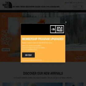 Скриншот главной страницы сайта thenorthface.com.hk