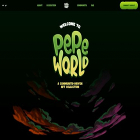 Скриншот главной страницы сайта thepepeworld.fun