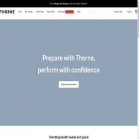 Скриншот главной страницы сайта thorne.com
