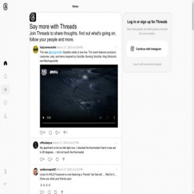 Скриншот главной страницы сайта threads.net