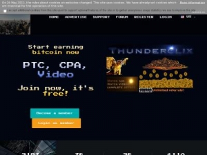 Скриншот главной страницы сайта thunderclix.com