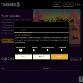Скриншот главной страницы сайта thunderkick.com