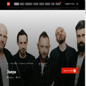 Скриншот главной страницы сайта ticket-zveri.ru