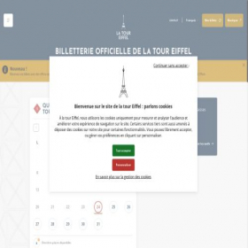 Скриншот главной страницы сайта ticket.toureiffel.paris