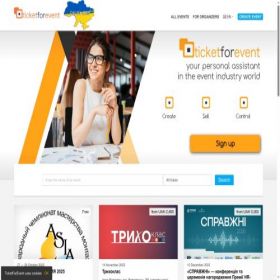 Скриншот главной страницы сайта ticketforevent.com