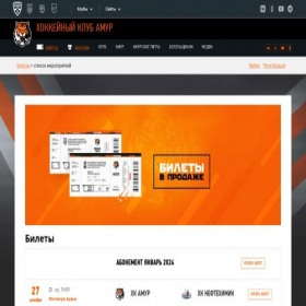 Скриншот главной страницы сайта tickets.hcamur.ru