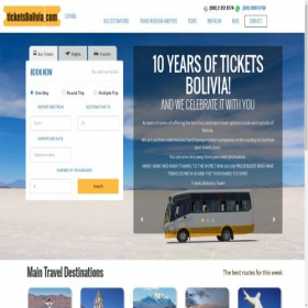 Скриншот главной страницы сайта ticketsbolivia.com