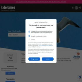 Скриншот главной страницы сайта tidetimes.org.uk