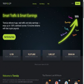 Скриншот главной страницы сайта tiersup.com