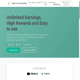 Скриншот главной страницы сайта tigerfreeethmining.top