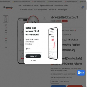 Скриншот главной страницы сайта tikaccounts.com
