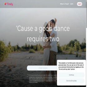 Скриншот главной страницы сайта tinely.com