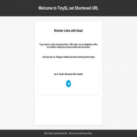 Скриншот главной страницы сайта tinysl.net