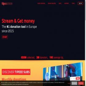 Скриншот главной страницы сайта tipeeestream.com