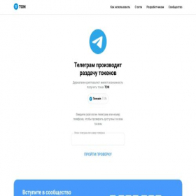 Скриншот главной страницы сайта tme.toncoln.me