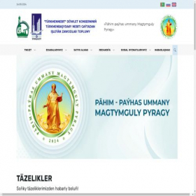 Скриншот главной страницы сайта tngizt.gov.tm