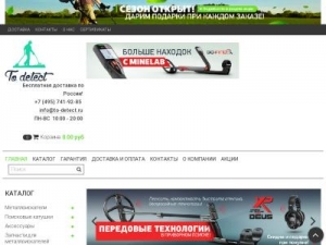 Скриншот главной страницы сайта to-detect.ru