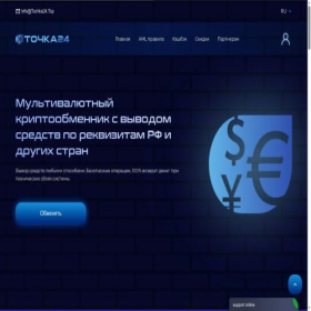 Скриншот главной страницы сайта tochka24.top