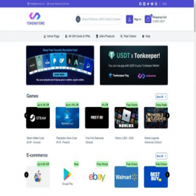 Скриншот главной страницы сайта tokenstore.io