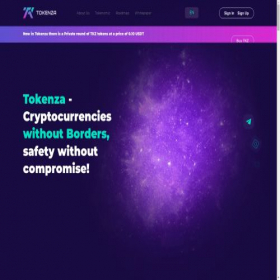 Скриншот главной страницы сайта tokenza.io